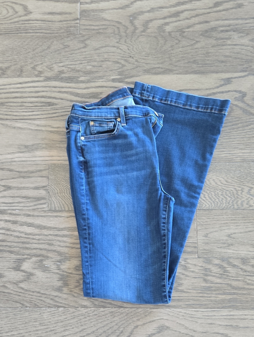 7 For All Mankind Blue Flare Wide-Leg Jeans